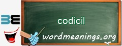 WordMeaning blackboard for codicil